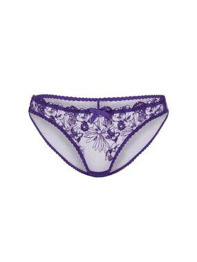 Agent Provocateur Jayce Full Brief Purple US 4 UK 8 Floral Embroidered - NWT